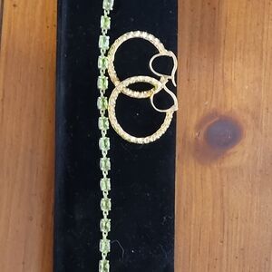 Elegant Gold and Green Jewelry Set. Periot. And Technibond. Gorgeous